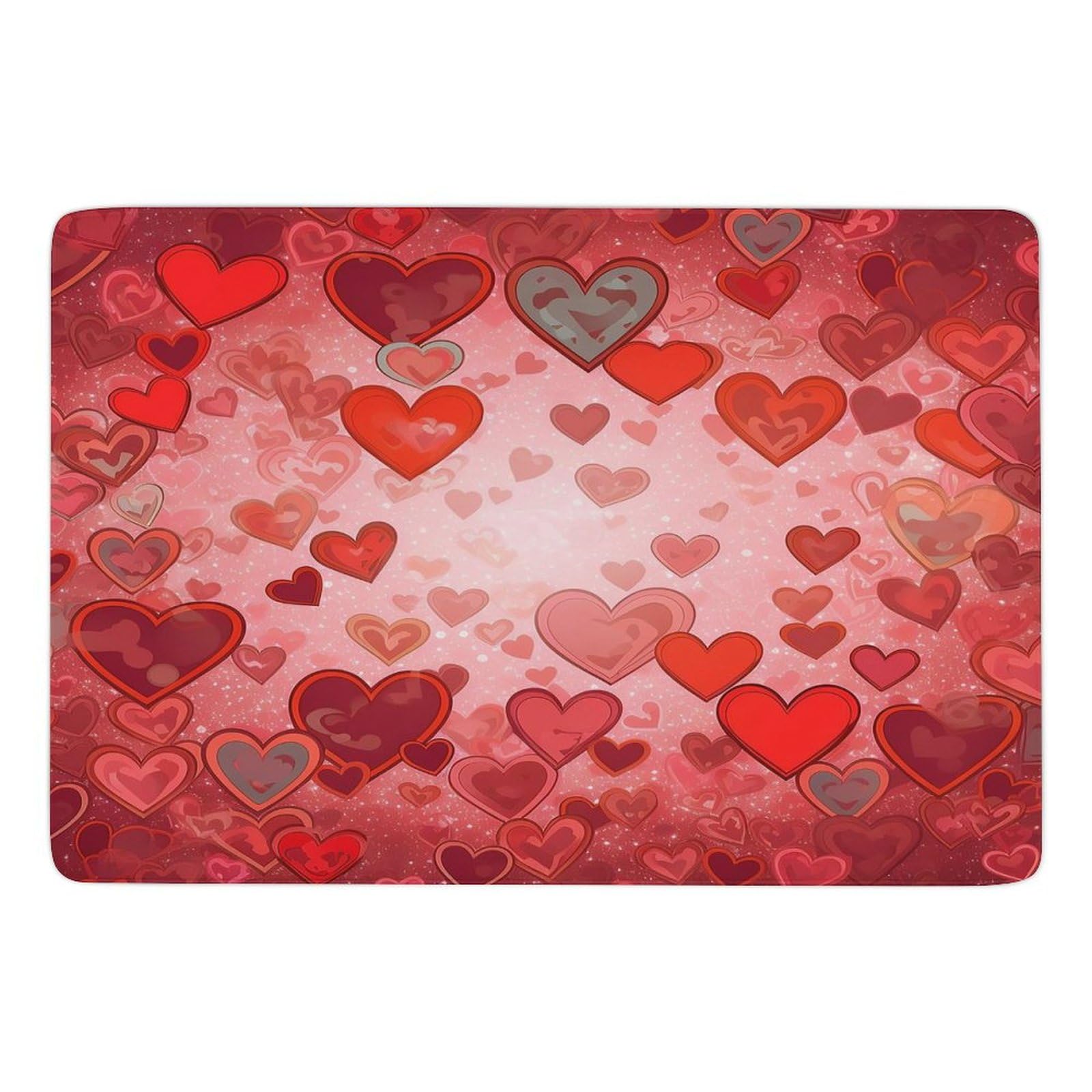 Tapis de salon en velours corail imprimé terrasse chambre lit cœur