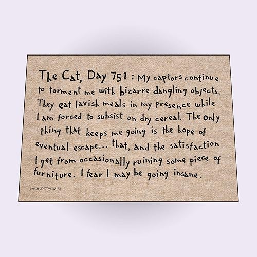Felpudo para interior/exterior con texto "The Cat Day 751", Multicolor