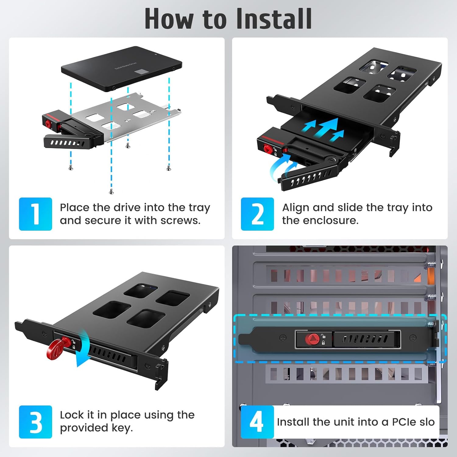 2.5 inch SATA HDD & SSD Mounting Kit for Internal 3.5" Drive Bay