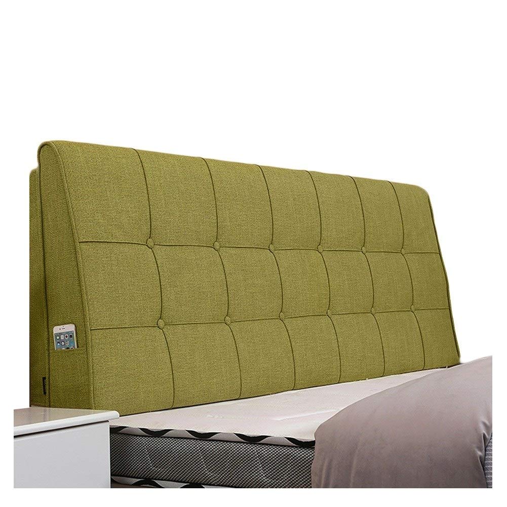LIANGJUN Headboard Bed Backrest Cushion Linen Soft Case Anti-Collision Waist Support Storage Bags Easy to Clean, 5 Colors (Color : G, Size : 150CM)