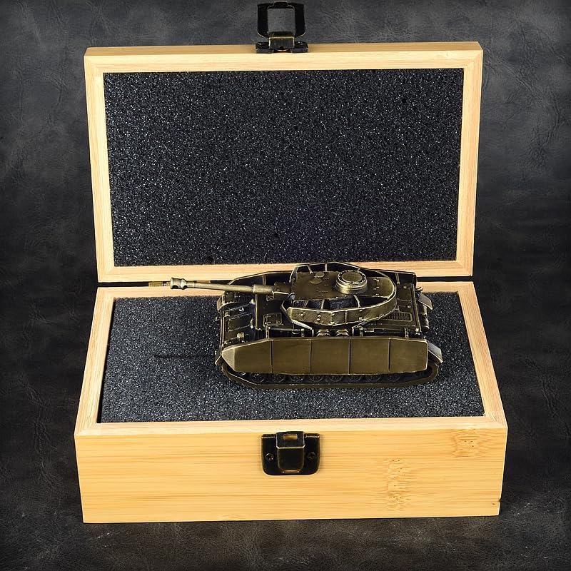 German WWII Panzer IV Ausf. H Tank Metal Model Die-Cast Model Furniture for Display (Bronze)