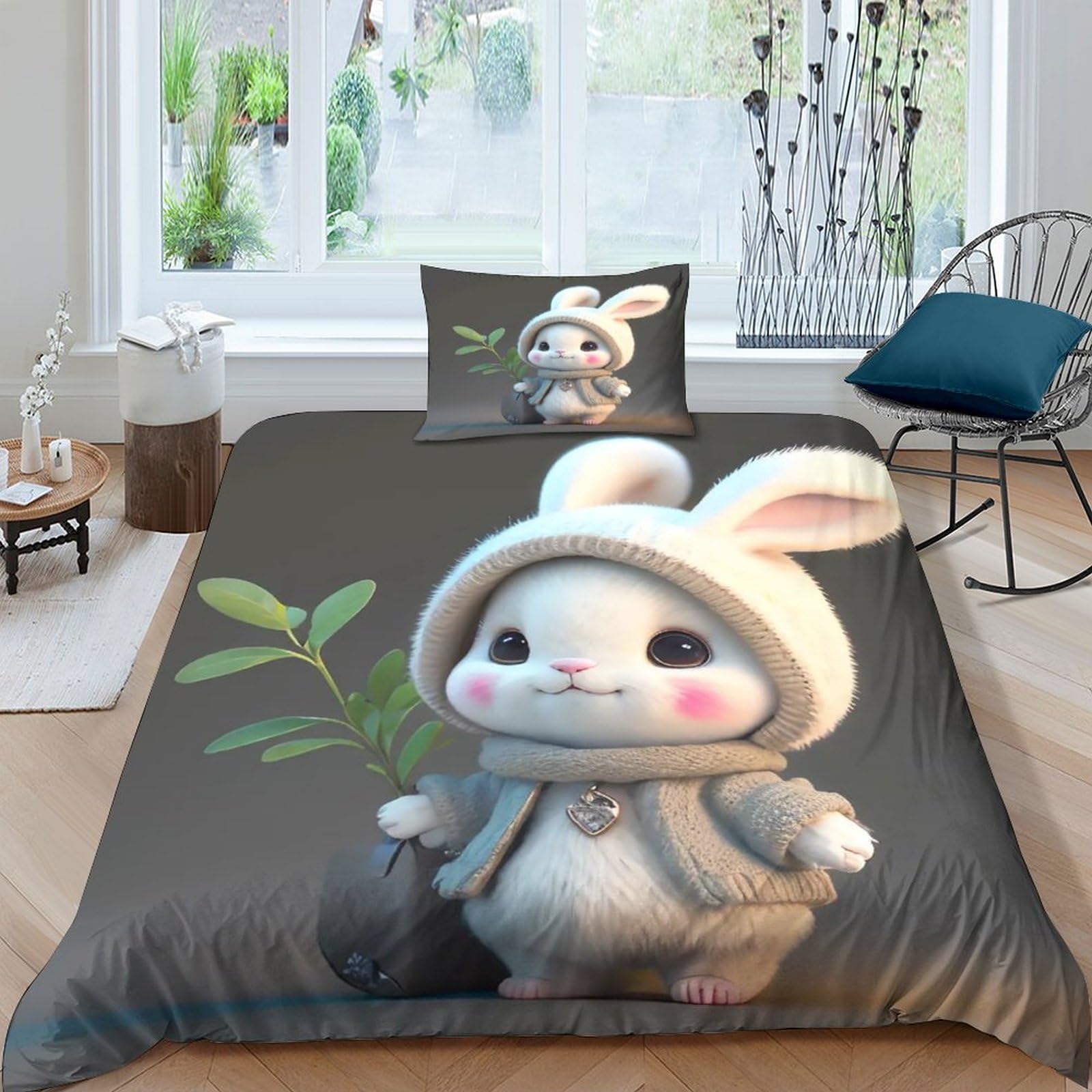 Housse de couette 3D impression literie enfant garçon fille parure de lit single 135x200cm