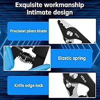 Vista 5 de Pelacables de fibra óptica VCFS-33, herramienta de pelado de fibra óptica de 3 orificios de puerto con mango de 6 pulgadas, llave hexagonal