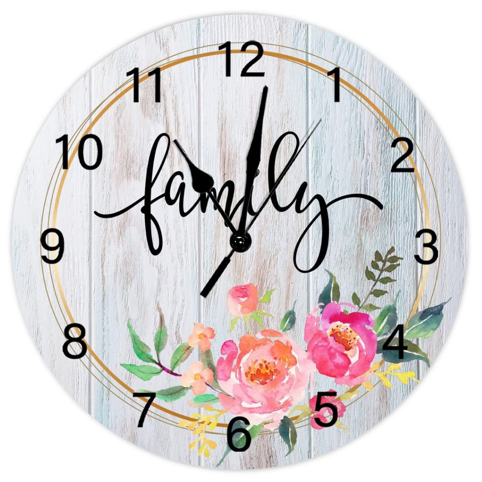Horloge murale silencieuse pour retrouver le sommeil dans une chambre rustique