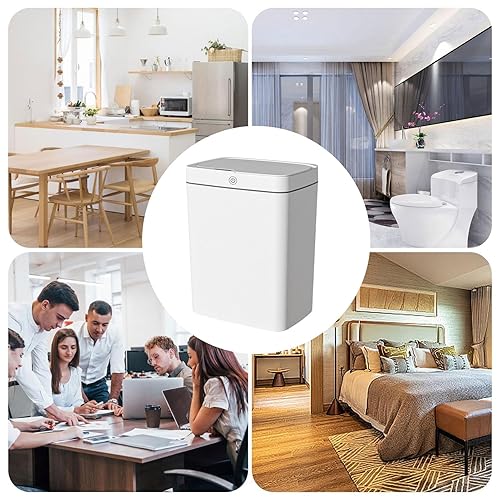 Miniatura 5 de Bote de basura automático de 18 litros  Cubo de basura inteligente autosellado con apertura de sensor  Cubo de basura silencioso impermeable anti