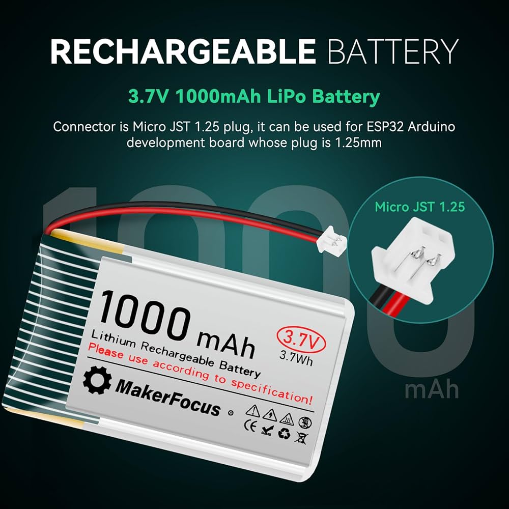 猫804040 Amazon.com: Liter energy battery 3.7V Lipo Battery 500mAh
