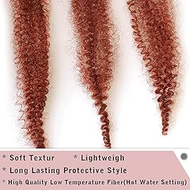 3 Packs Ginger Spring Twist Hair 12 Inch Springy Afro Twist Hair Pre Fluffed Twist Hair For Distressed Soft Natural Marley Twist Braiding Hair Synthetic Extension For Women(12 Inch 3Pcs,350)
