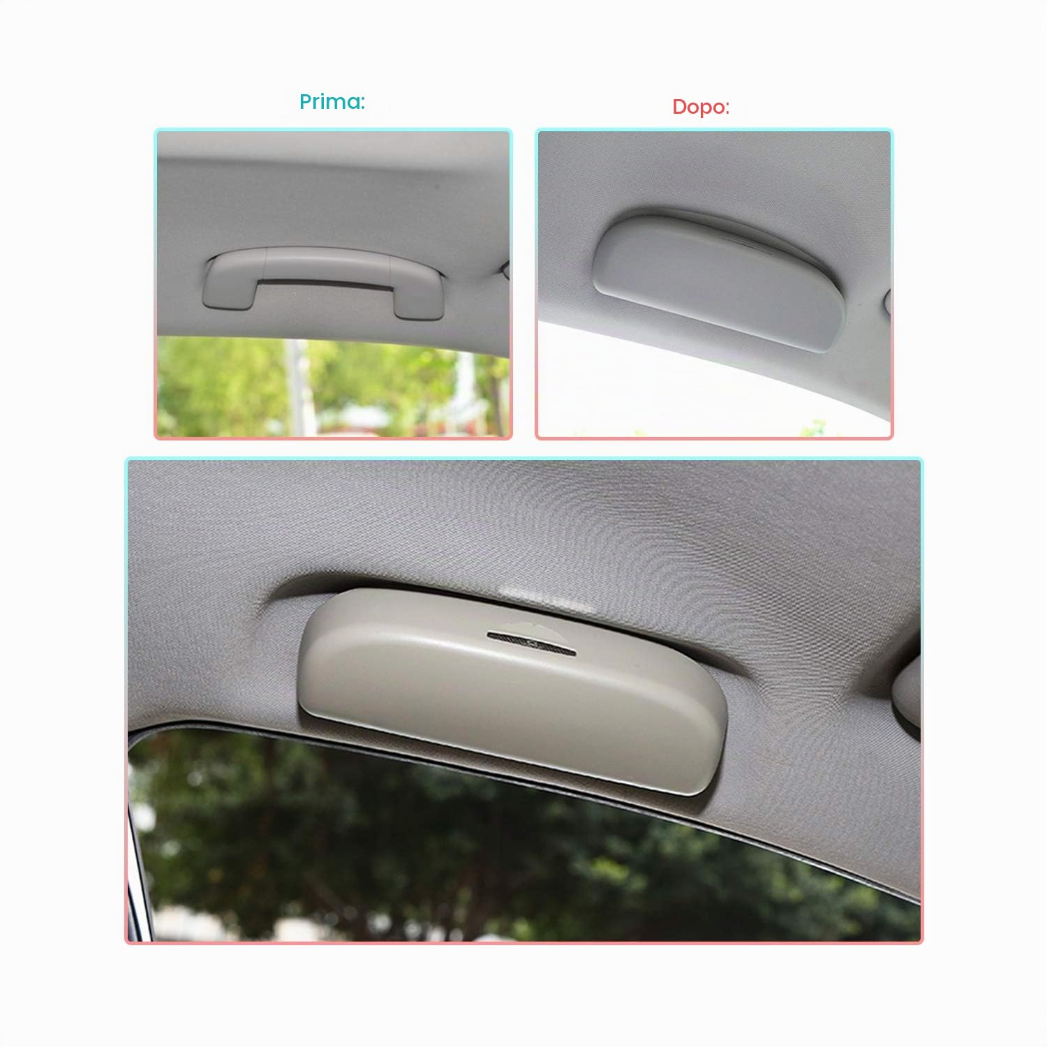CDEFG Compatibile con Yaris/Yaris Cross 2021 2022 2023 2024 2025 Auto Custodia per Occhiali ABS Anteriore Sunglasses Holder Box Portaocchiali Interni Accessori (Grigio)
