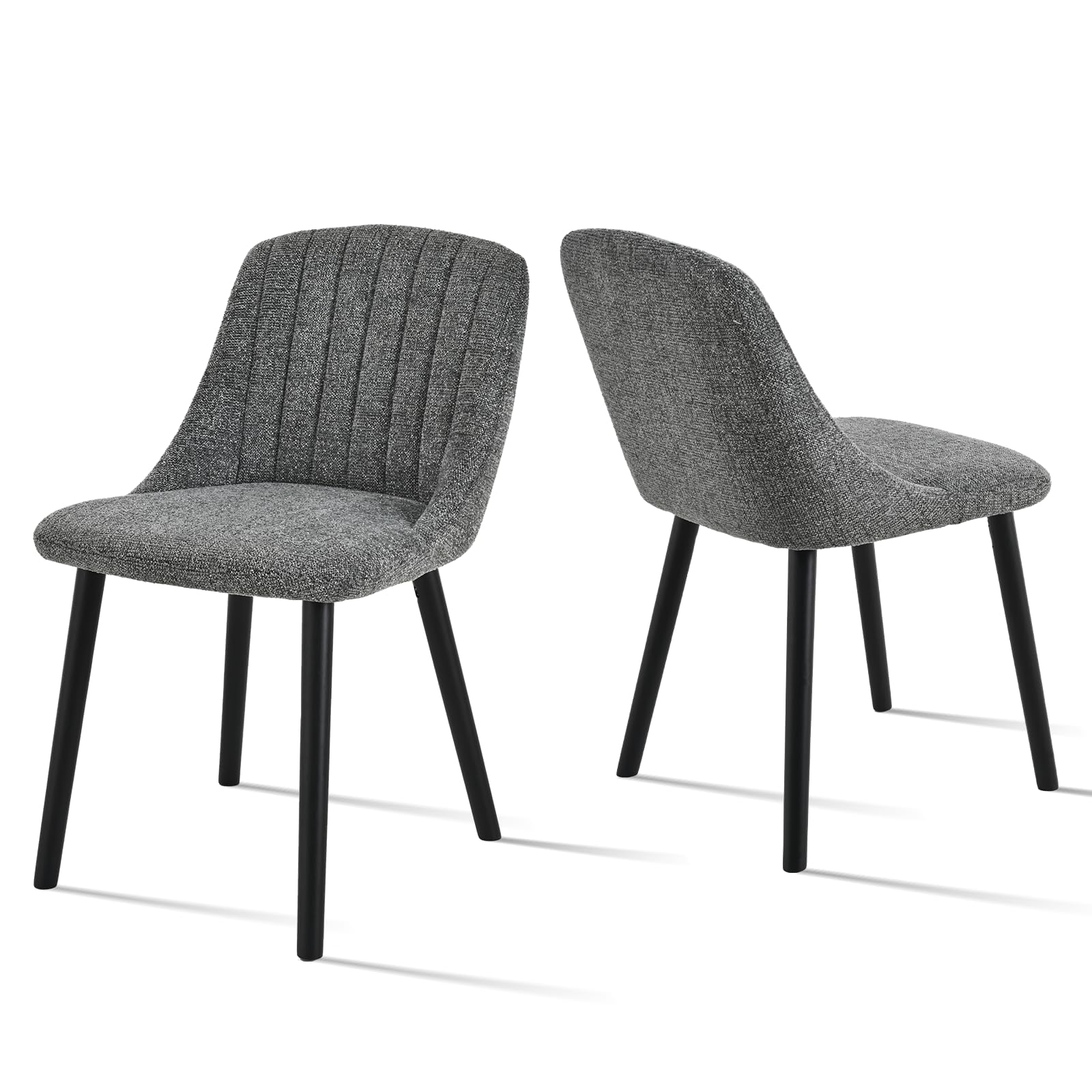 Goeurvant Esszimmerstühle 2/4/6er Set mit Holzbeinen Moderne Polsterstuhl für Küche Esszimmer Schlafzimmer Chenille Sitzfläche