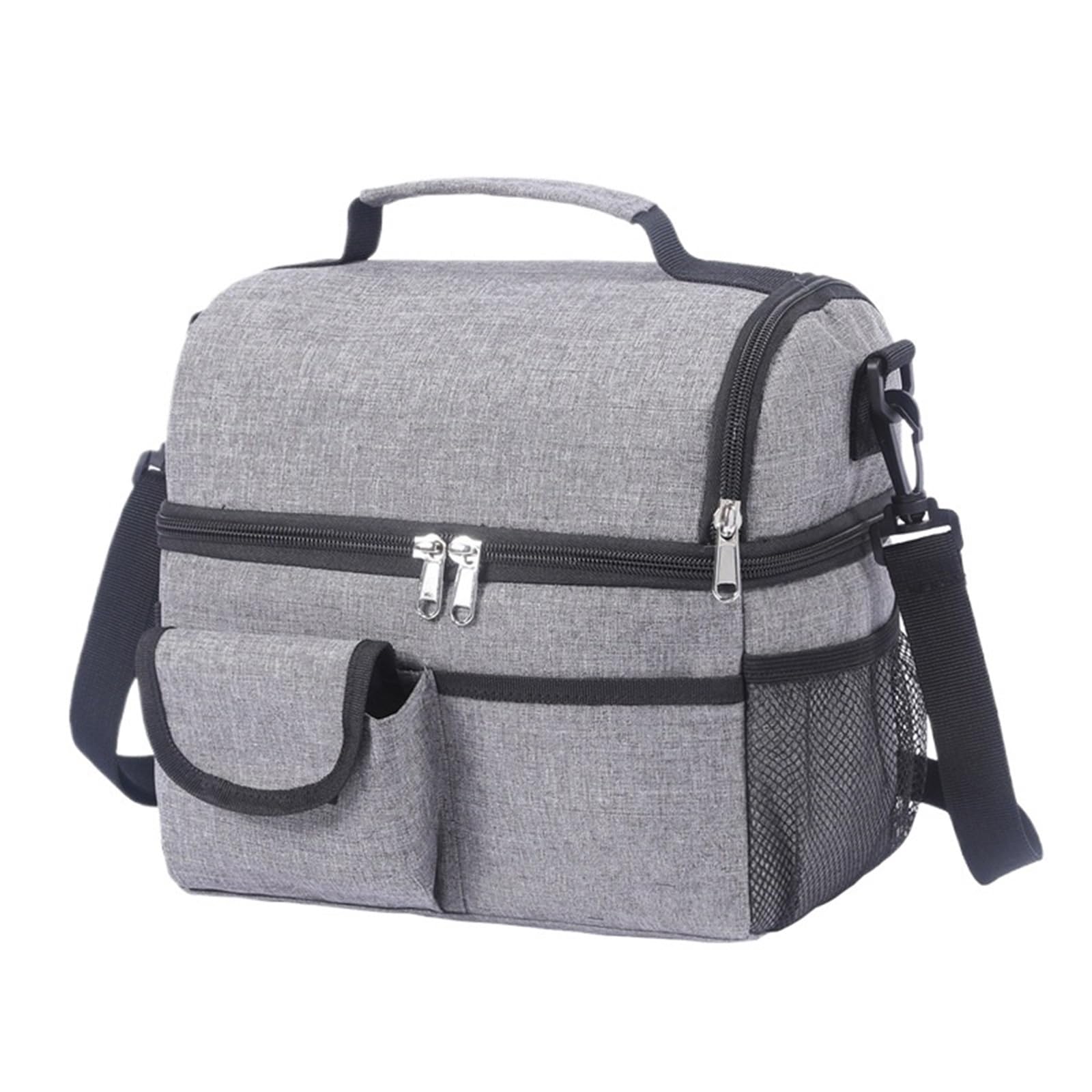 Bolsas de almuerzo doble capa, bolsas grandes tela Oxford, Picnic con correa for el hombro, aislantes for escuela y oficina
