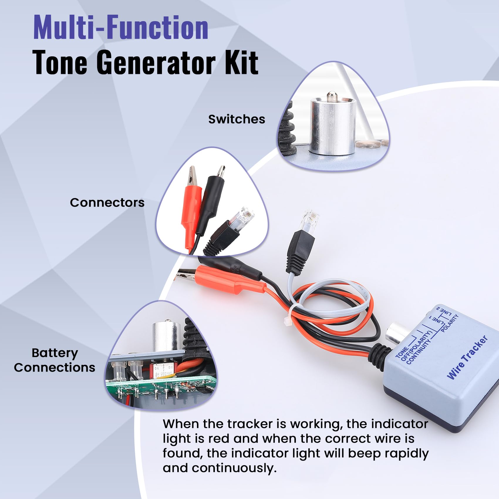 Kamitaly Tone Generator Kit, Wire Tracer Circuit Tester, Tone And Probe Kit