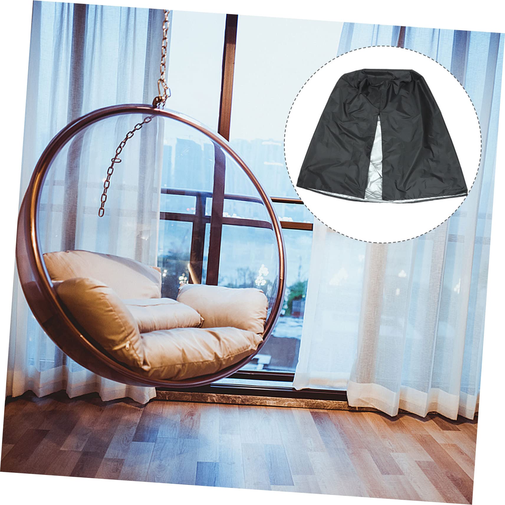 Housse de Fauteuil Suspendu D'œuf Noire Oxford Zippée