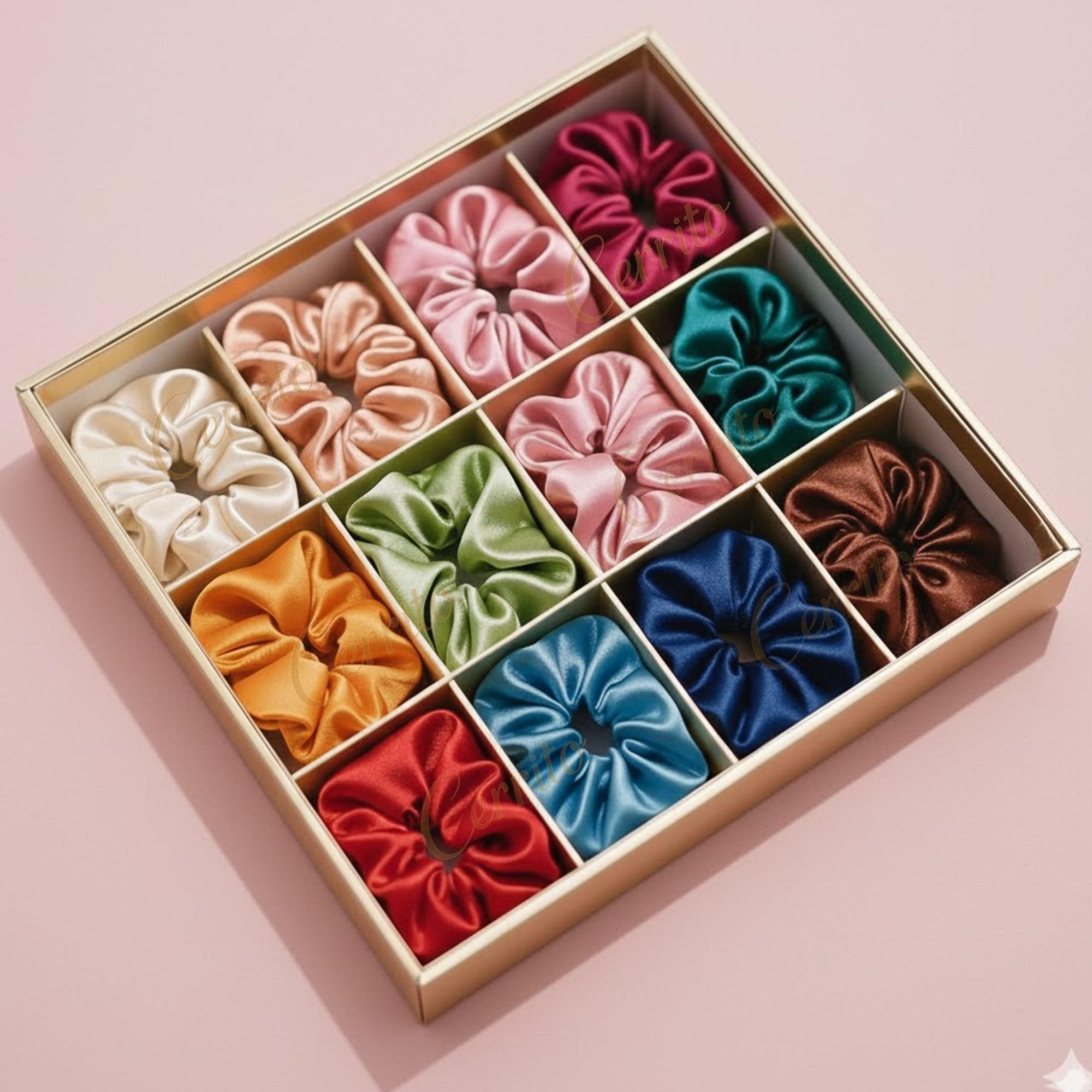 Cerrito Satin Silk Scrunchies for Women & Girls | Set of 12 Soft Hair Bands for Less Hair Fall | Elastic Rubber Band Scrunchies for Daily Use | Best Gift for Mom, Sister & Girlfriend (Multi Color, No Box Include)-image-24