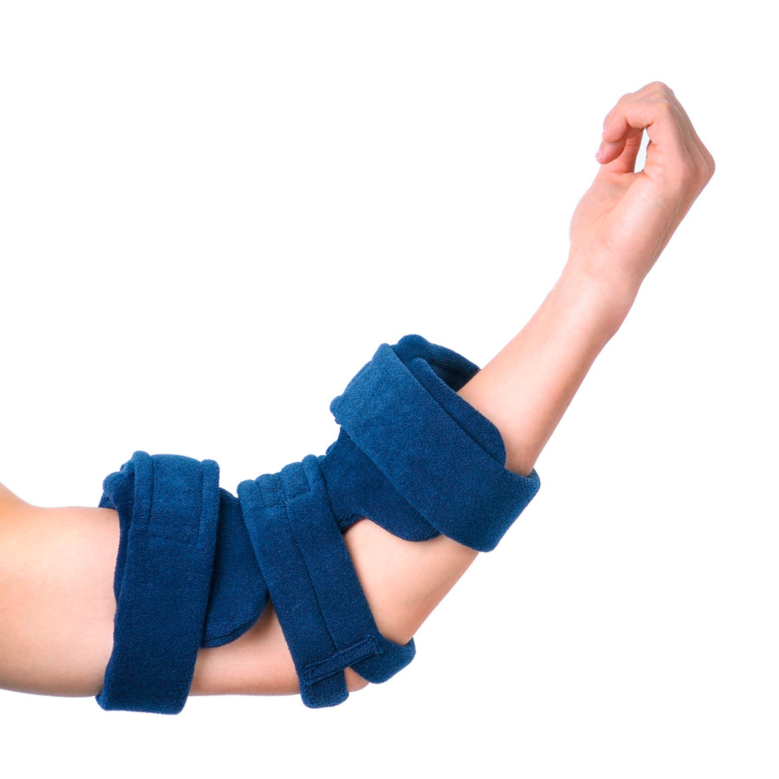 Comfy Splints Elbow Orthosis – Adult – Navy Terrycloth Support Brace for Elbow Contracture Management and Joint Stabilization – Part Number E-101