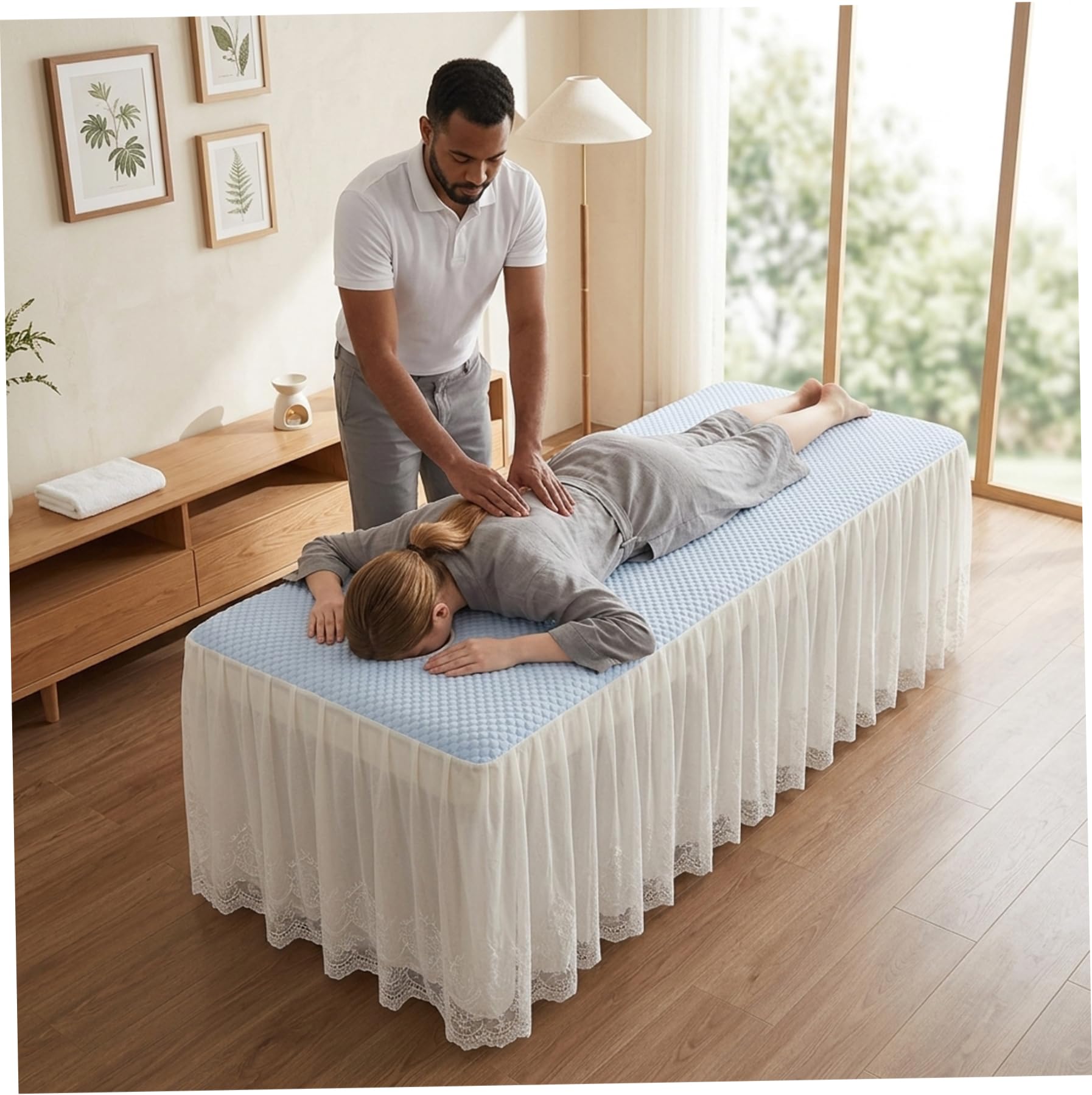 Falda de Mesa de Masaje, Funda de Cama de Masaje Transpirable de 27, 6x72, 8 Pulgadas