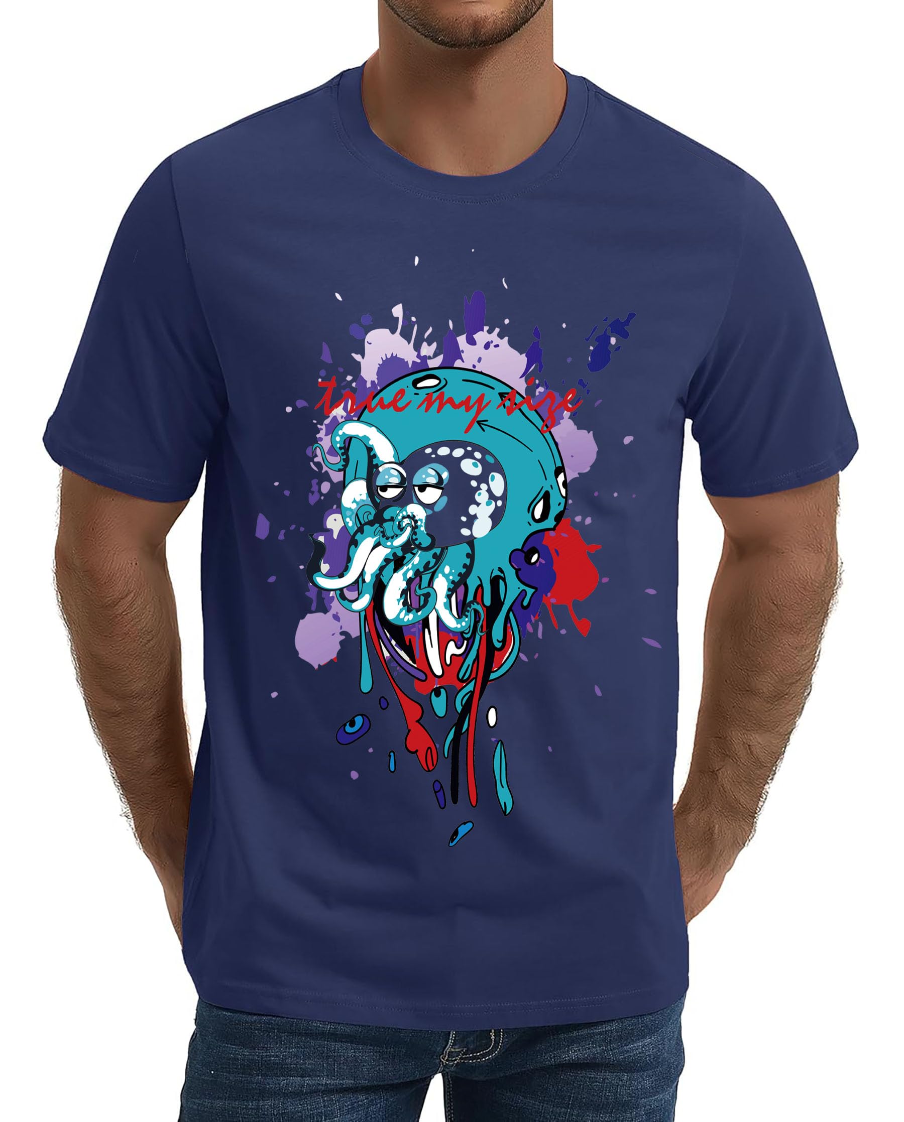 FITS MY SIZEGraphic American 1776 U.S.A Flag Tees-Octopus Tshirt - Planet T-Shirts Lightweight Cotton Basic Tees