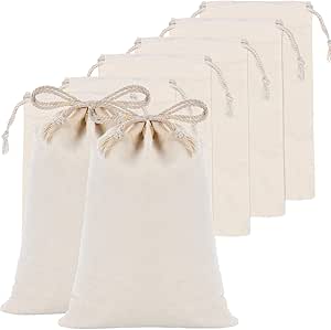 Tatuo 15 Pieces Muslin Drawstring Bags Reusable Bags for Travel Sachet and Home Storage (5 by 7 Inches)