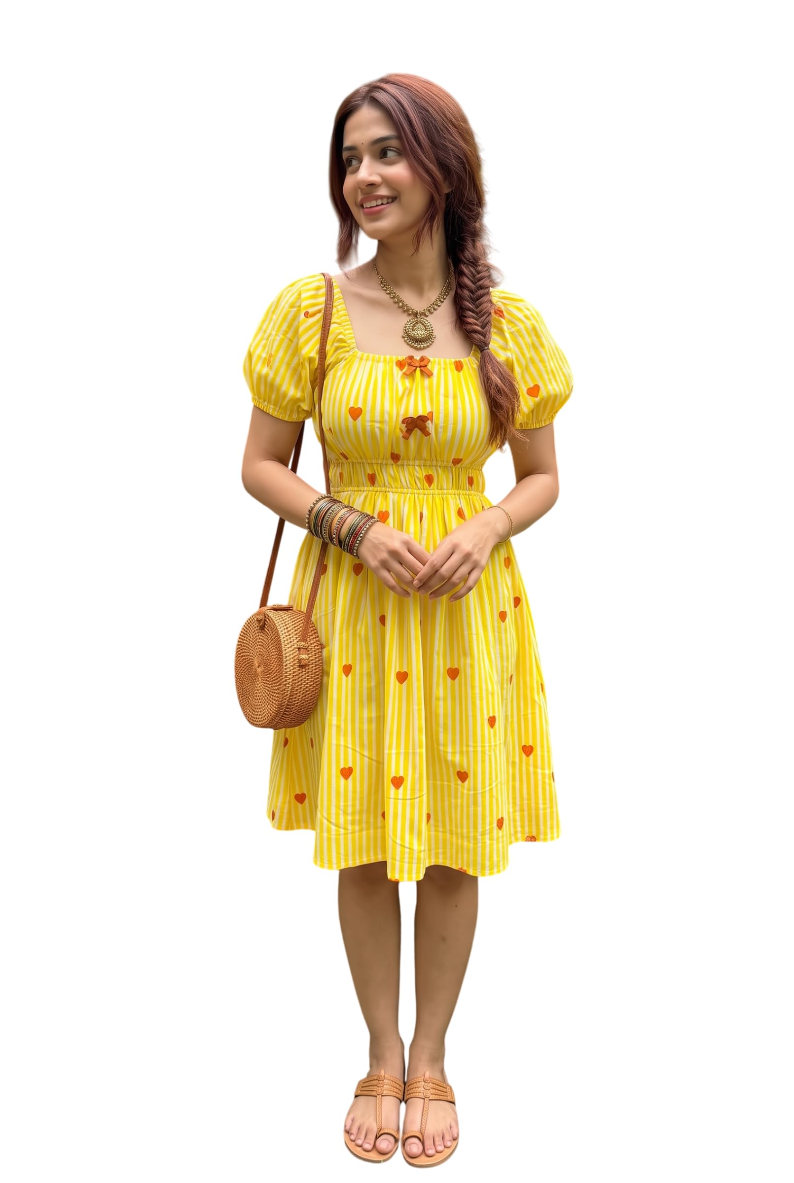 j turritopsis Women's Cotton Printed Knee Length Dress-picture-34