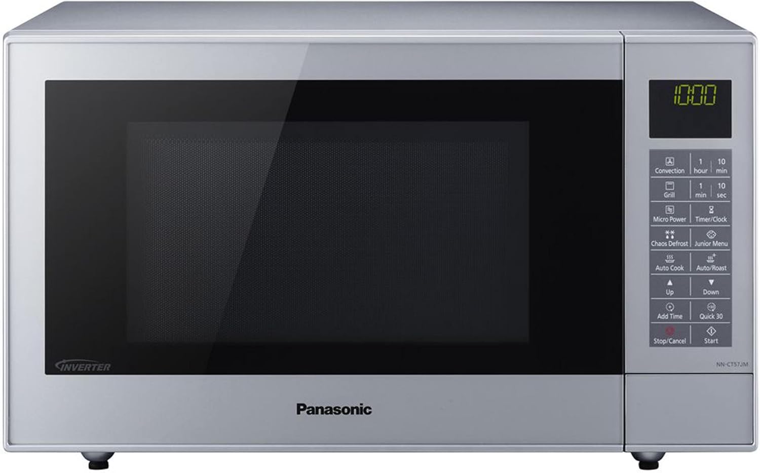 Panasonic CT57 Slim Microwave Oven and Grill Combination with Turntable 27 Litres 1000 Watt Power 29 Preset Menus Silver