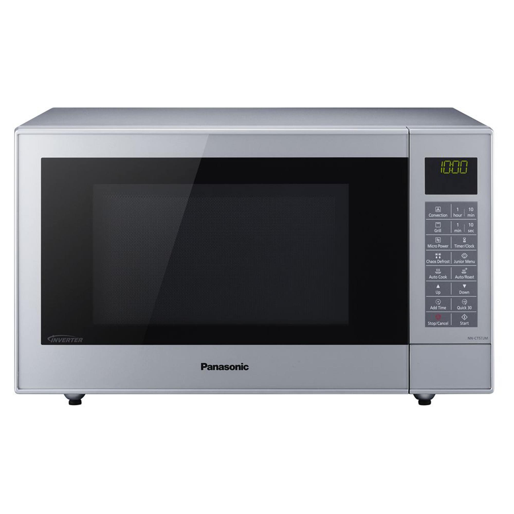 Panasonic CT57 Slim Microwave Oven and Grill Combination with Turntable 27 Litres 1000 Watt Power 29 Preset Menus Silver