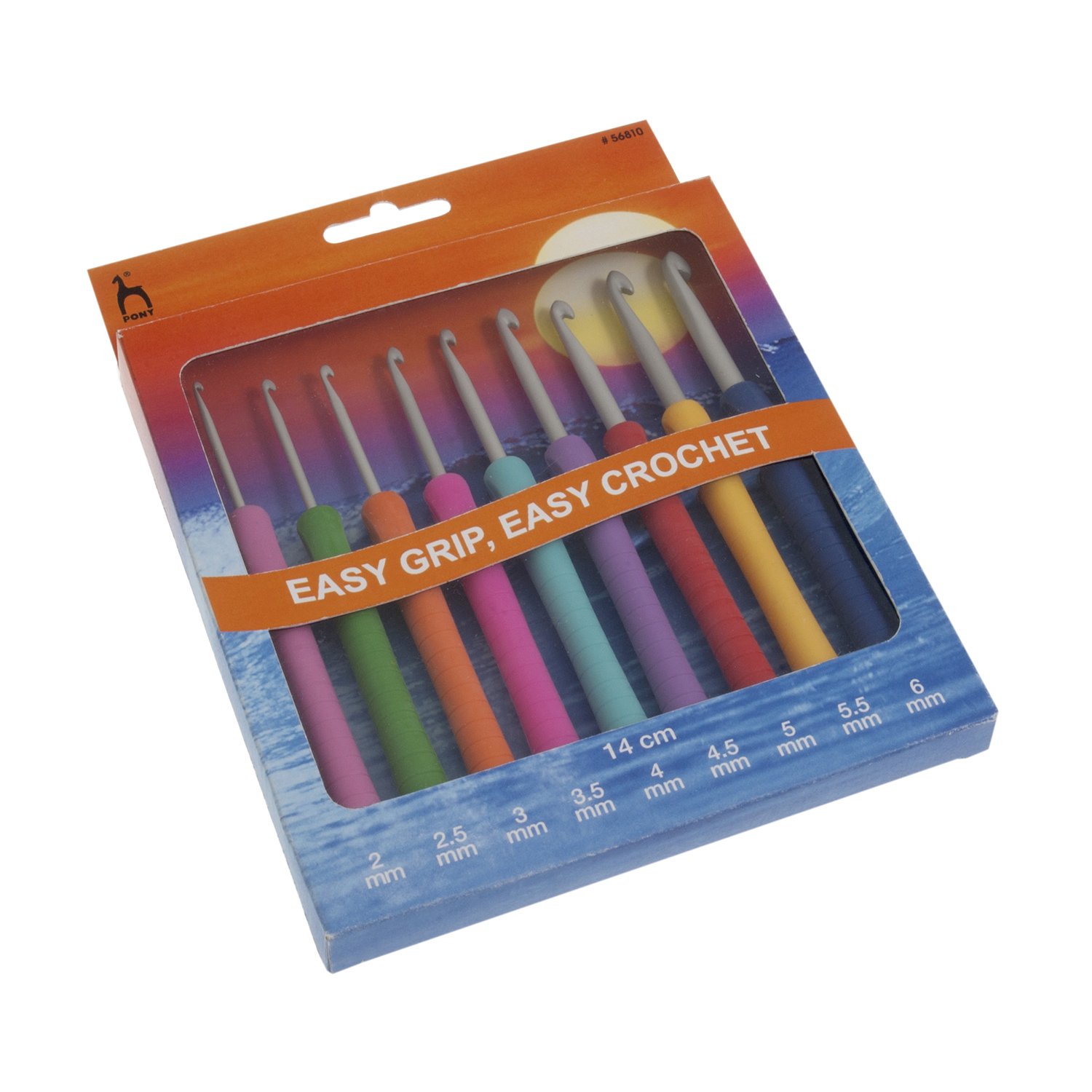Pony Crochet Hook Set - Easy Grip & Sizes 2-6mm -2