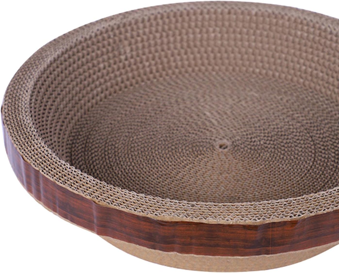 review Cats Scratcher Cardboard Scratch Pad Sofa Training Toy Round Bowl Nest Lounge Beds Scratching Corrugated Board for Small Medium Large Cats, L 45cmx9cm