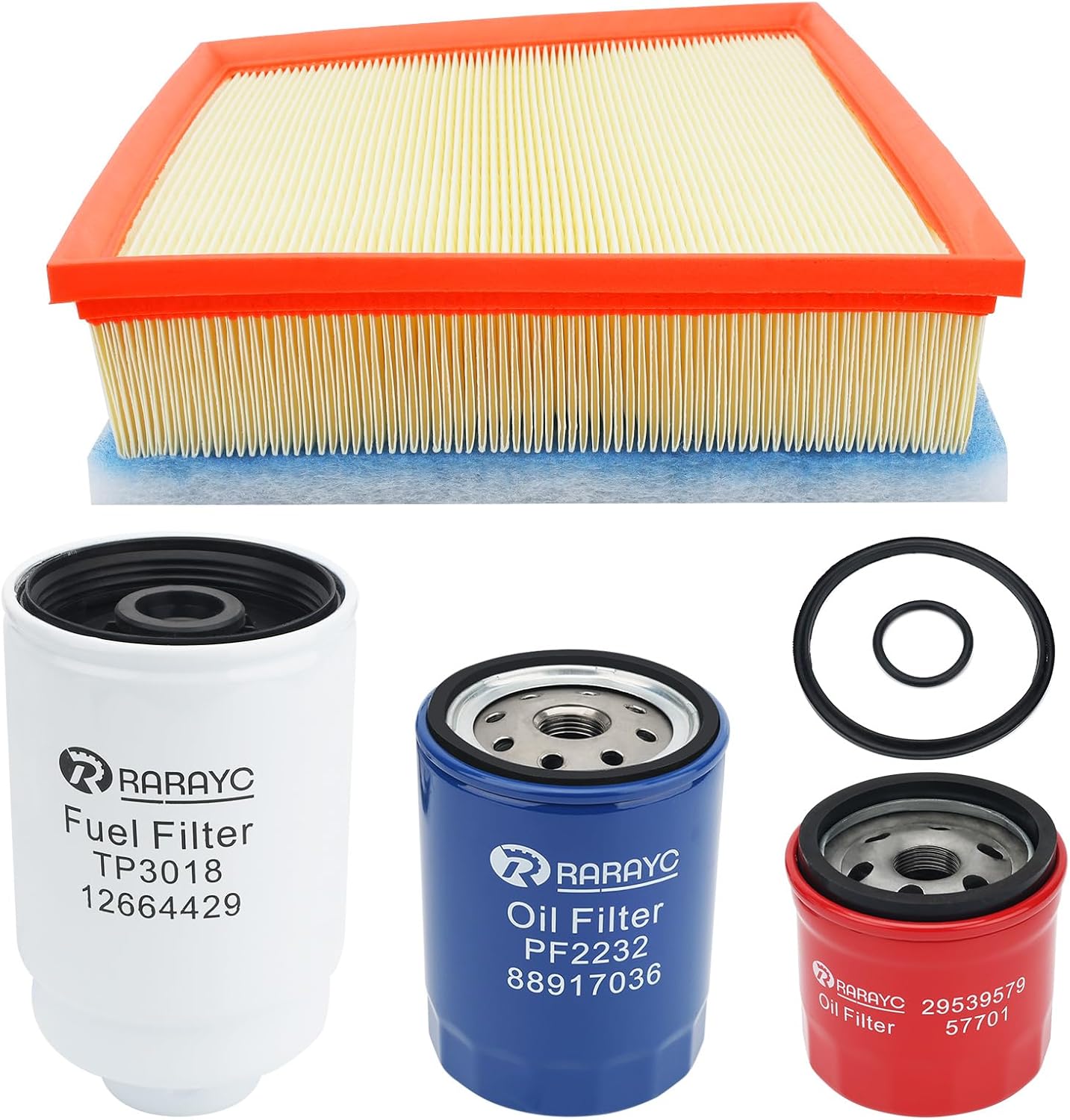 Diesel 6.6L Duramax Filter Kit Fuel/Oil/Air/Transmission Filter, Compatible with 2011-2016 Chevy Silverado/GMC Sierra 2500 3500 HD Replaces#TP3018, PF2232, A3141C, 29539579