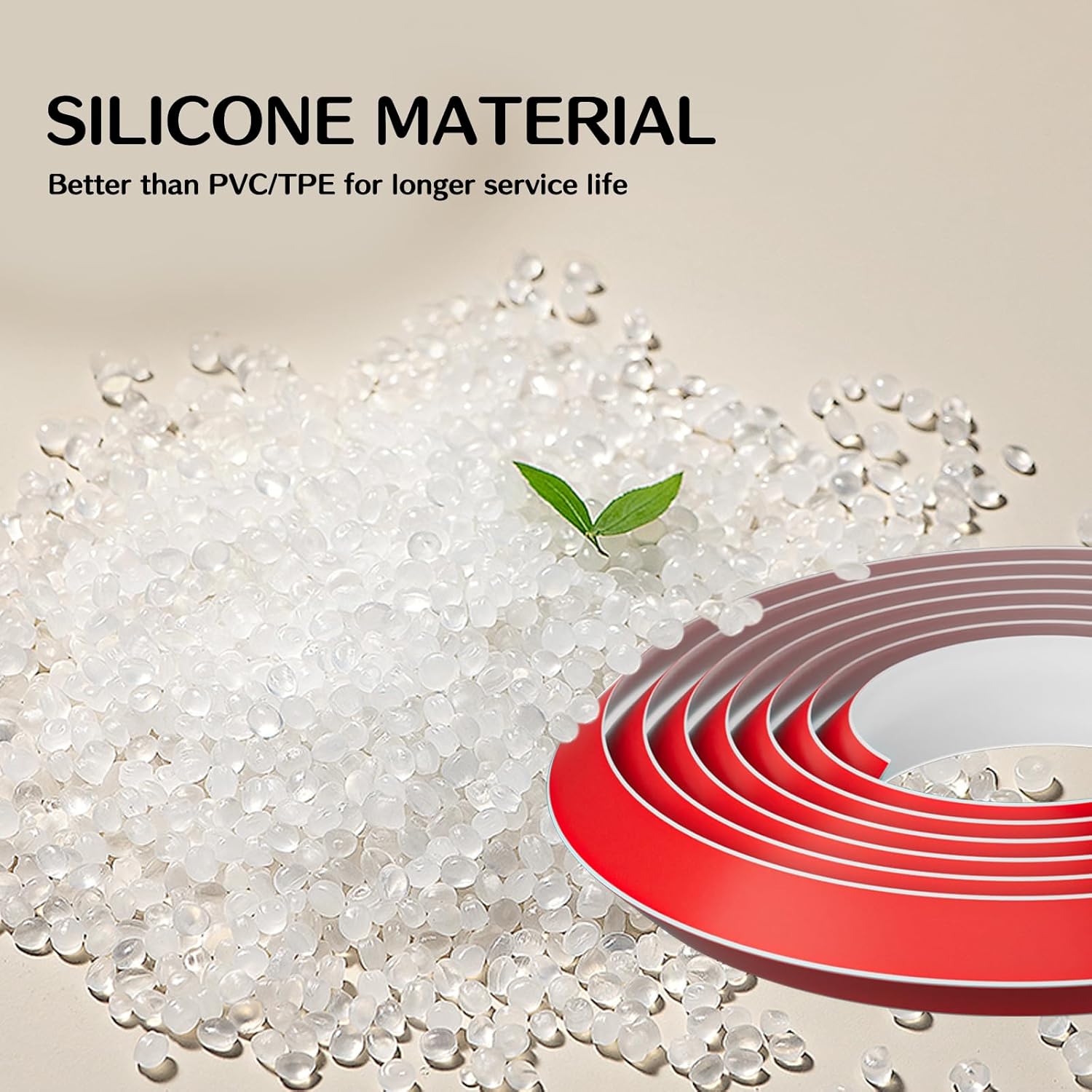 Flexible Quarter Round Molding, Peel and Stick Molding Trim for Walls, 0.6 Inch(W) Self-Adhesive Vinyl Wall Base Cove Base, for Bathrooms, Floors, Corners, Stairs, Kitchen Countertops(315IN)