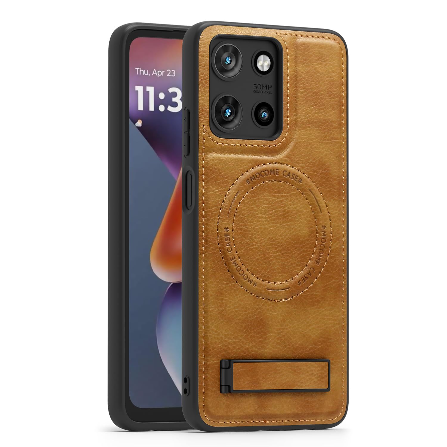 ShukZinfeo Compatible for Motorola Moto G 5G 2025/2026 Case PU Leather 【Compatible with Magsafe】 Magnetic Cover Stand Funda para Rugged Anti-Slip