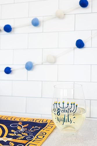 Miniatura 2 de Pearhead 8 Crazy Nights Menorah - Copa de vino sin tallo, regalo de Hanukkah para amigos, familia, anfitriona y anfitriona, idea de recuerdo de