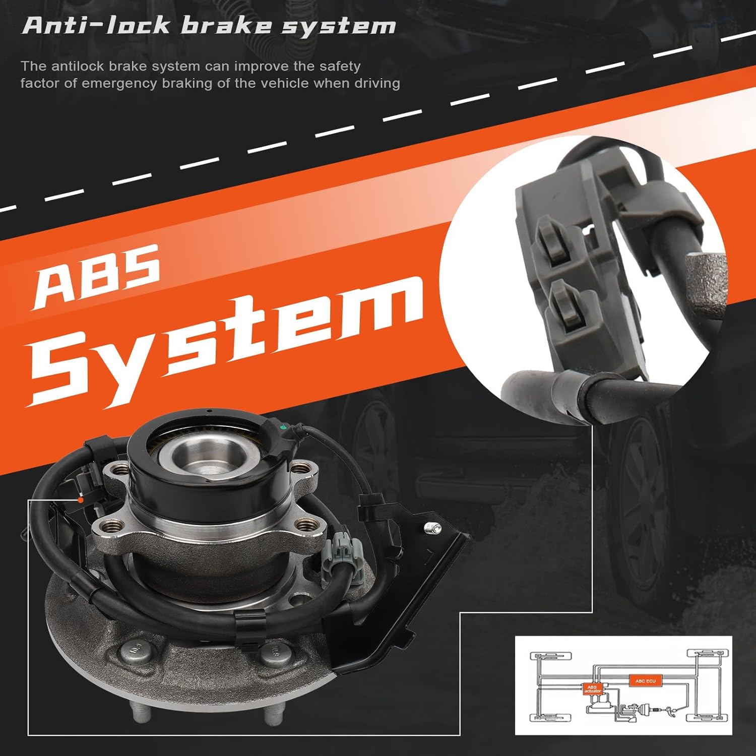 [RWD] DRIVESTAR 515104 Front Driver Side Wheel Hub & Bearing Assembly fits for Chevrolet Colorado GMC Canyon Isuzu i-280 Isuzu i-290 Isuzu i-370(6 Lug w/ABS 2WD)
