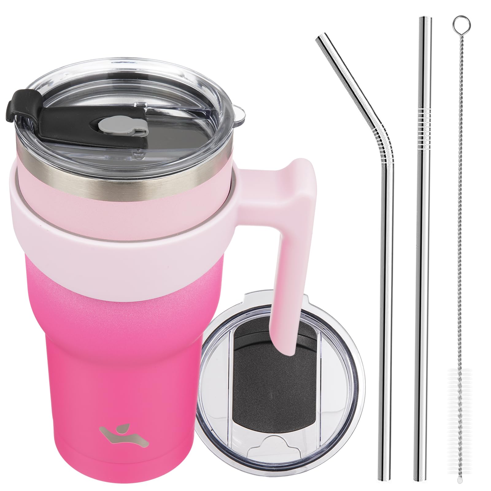 Konokyo 30 oz Tumbler with Handle and Straw, Insulated Travel Mug
