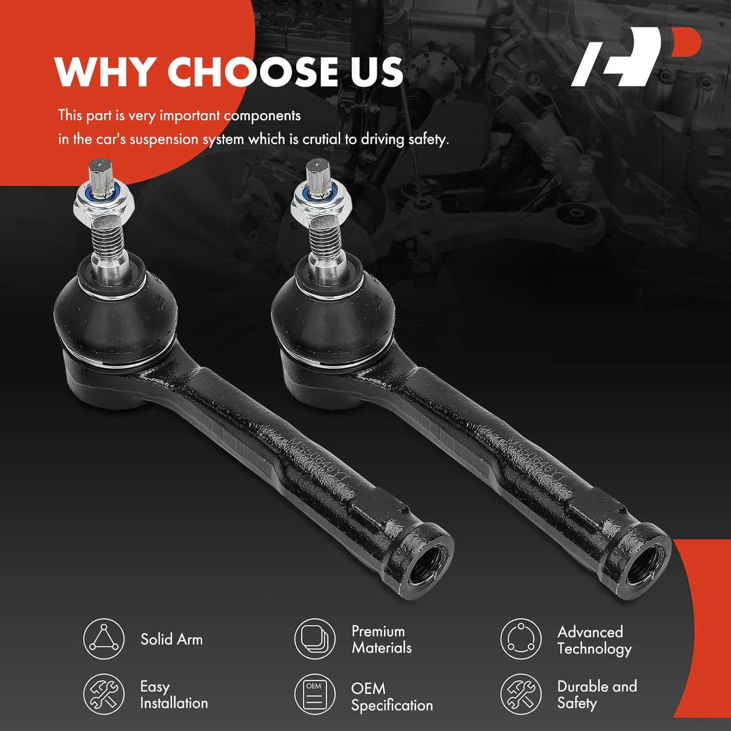 A-Premium 2 x Front Outer Tie Rod Ends, Compatible with Fiat 500L 2014-2020