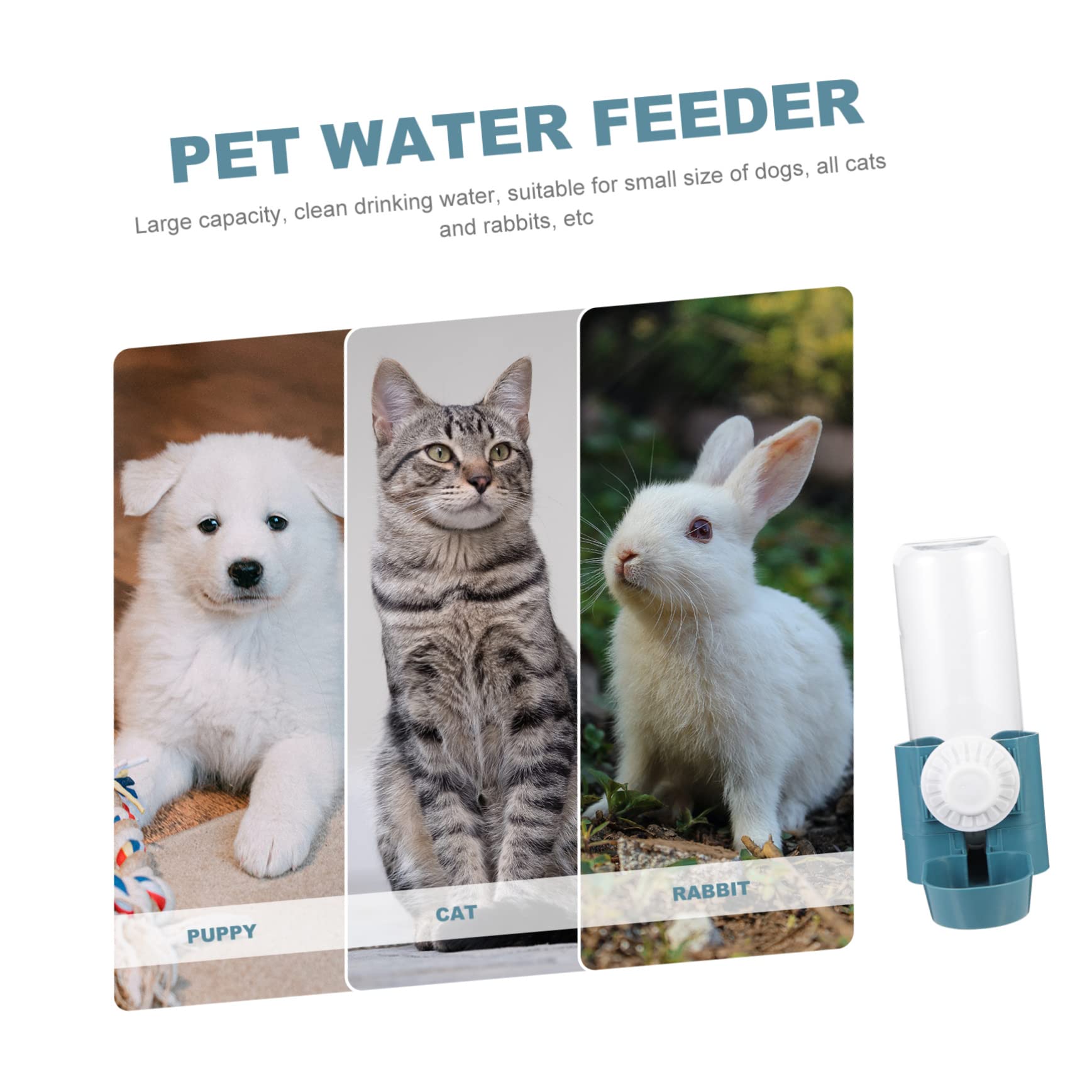 POPETPOP 3piezas Dispensador De Agua para Mascotas Automático Bebedero Colgante para Perros y Gatos Botella De Agua para Jaulas Material Duradero Fácil De Limpiar Oceánico