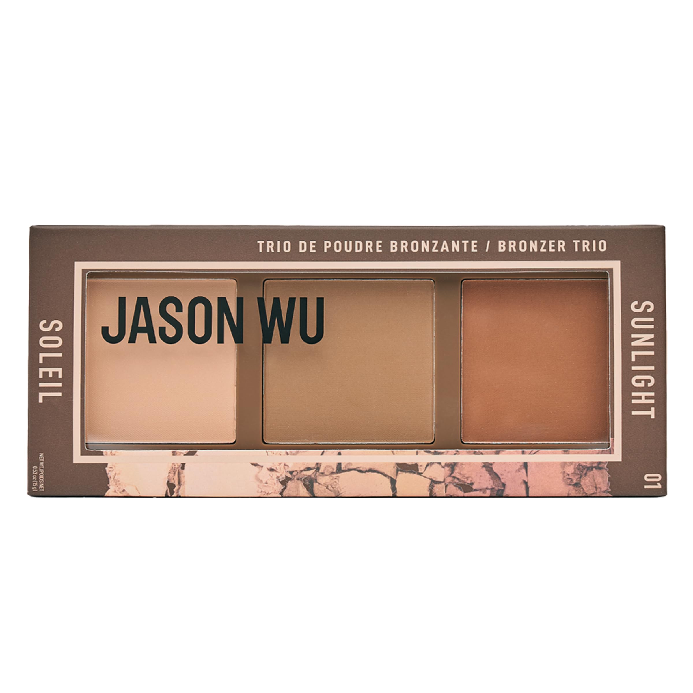 Sunlight Bronzer Trio - Vegano y libre de crueldad animal - Paleta bronceadora cálida de 3 bandejas - Acabado mate para brillo bañado por el sol - Contorno natural, tez radiante - 0.53 oz (15