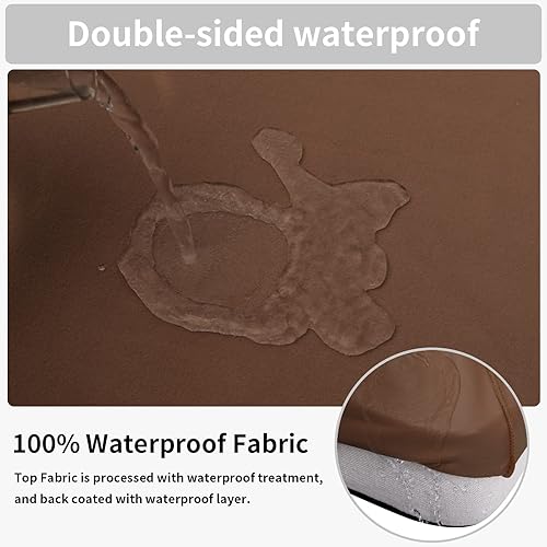 Miniatura 3 de Easy-Going Funda de cojín 100% impermeable para asiento de silla, protector elástico de muebles, para niños, mascotas, cojín de sofá de 3 piezas,