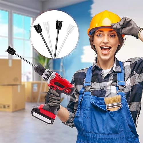 Miniatura 7 de 4 paletas mezcladoras de resina para taladro de resina, accesorio mezclador de epoxi para taladro, mezclador de pintura/agitador de pintura