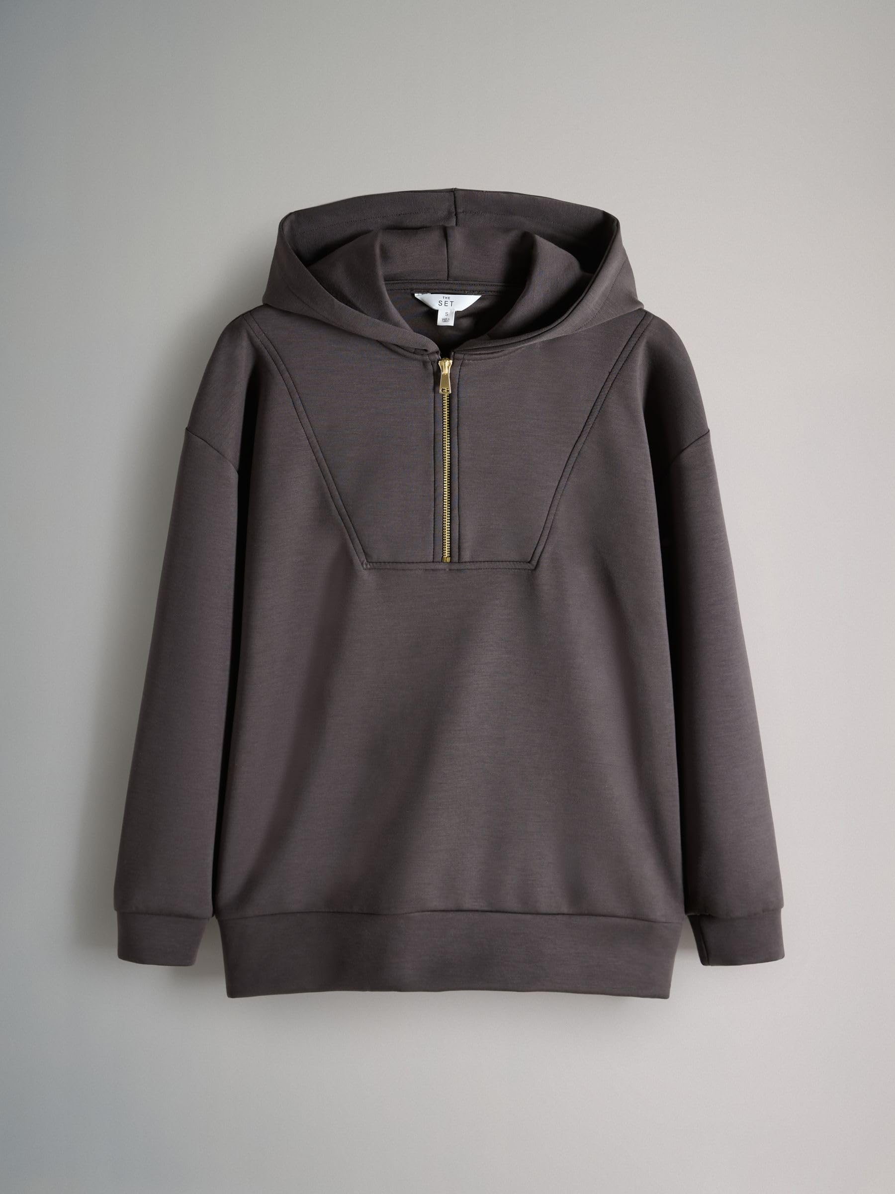 THE SET Donne Conjunto de sudadera extragrande con cierre de cremallera y