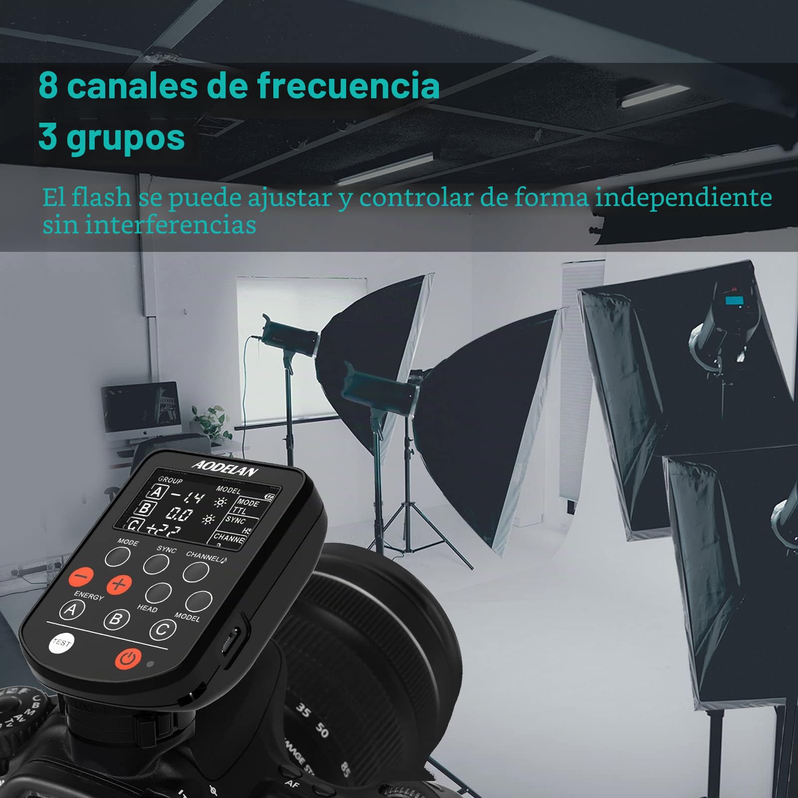 AODELAN Disparador de flash inalámbrico TTL con sincronización de alta velocidad HSS 1/8000s para cámara Nikon; reemplaza el control remoto Profoto Air TTL-N