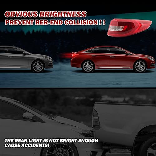 Miniatura 6 de Luces traseras cubierta de la lámpara de parada de freno indicador luz de advertencia para Hyundai Sonata 2015 2016 2017 (lado derecho del pasajero)