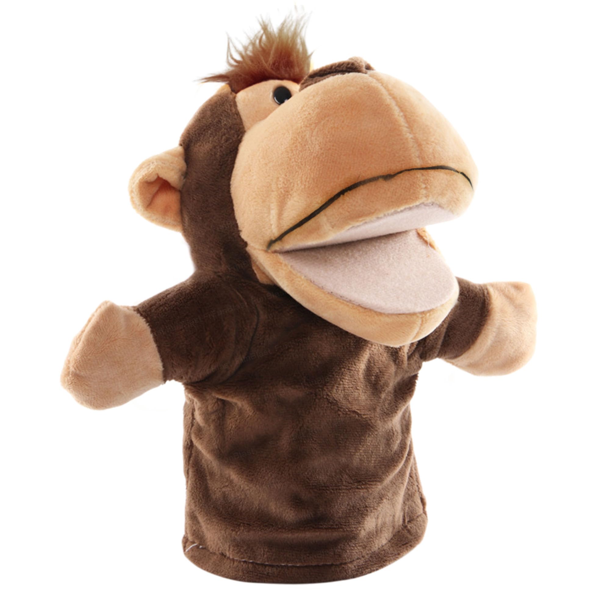 FunBlast Hand Puppets for Kids - Plush Animals Hand Puppet with Movable Open Mouth, Story Telling Puppets for Kid, HandPuppet Toy, Fun Play Learning Toys (Monkey)