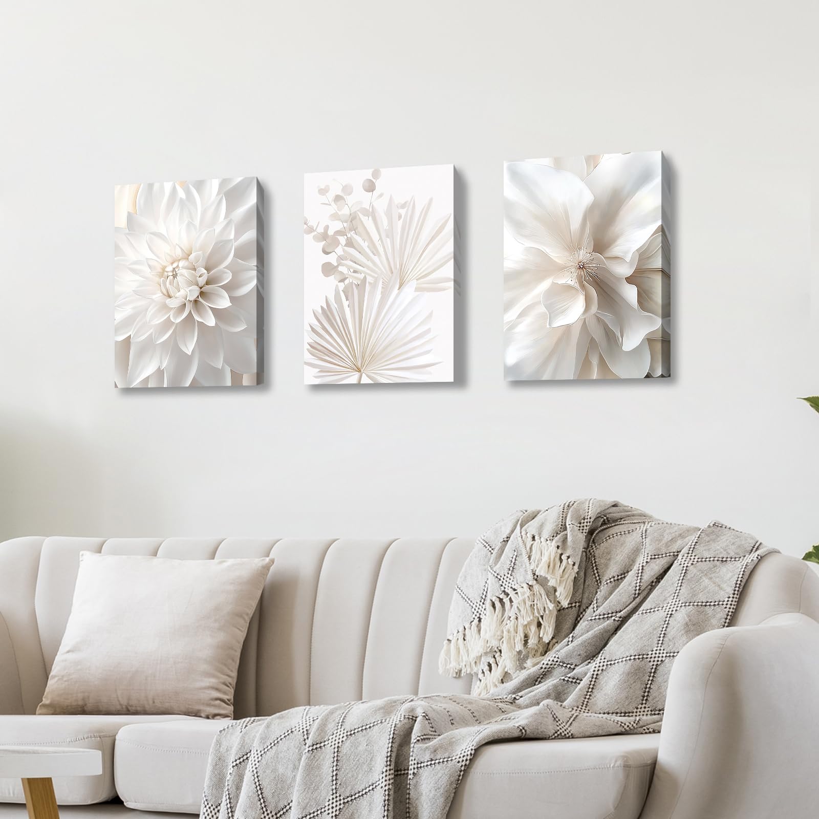 3 Pcs Wooden Framed Canvas Wall Art Set Bohemian Sage Green Canvas Prints Poster Geometric Line Beige Green Pictures for Living Room Bedroom Dinning Room Hallway Stairs Wall Decor 30x40cm x3pcs — view 286
