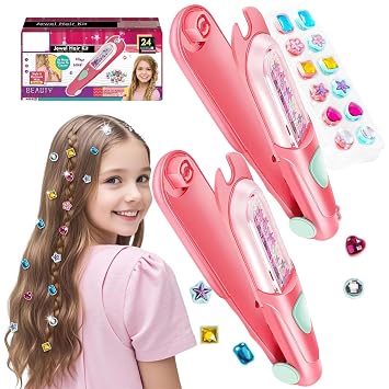 Glitter Diamond Styling Tools Hair Gem Stamper With Shining Gemstones,Instantly Add Sparkly To Your Hair,Clothes & Crafts,DIY Hair Gem Tool For Festivals, Parties, Wedding 2 Set