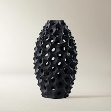 Z Gallerie Neo Vase,Hollow Out Black Vase for Flowers, Modern Decorative Vase for Home, Wedding & Party Decoration, Small