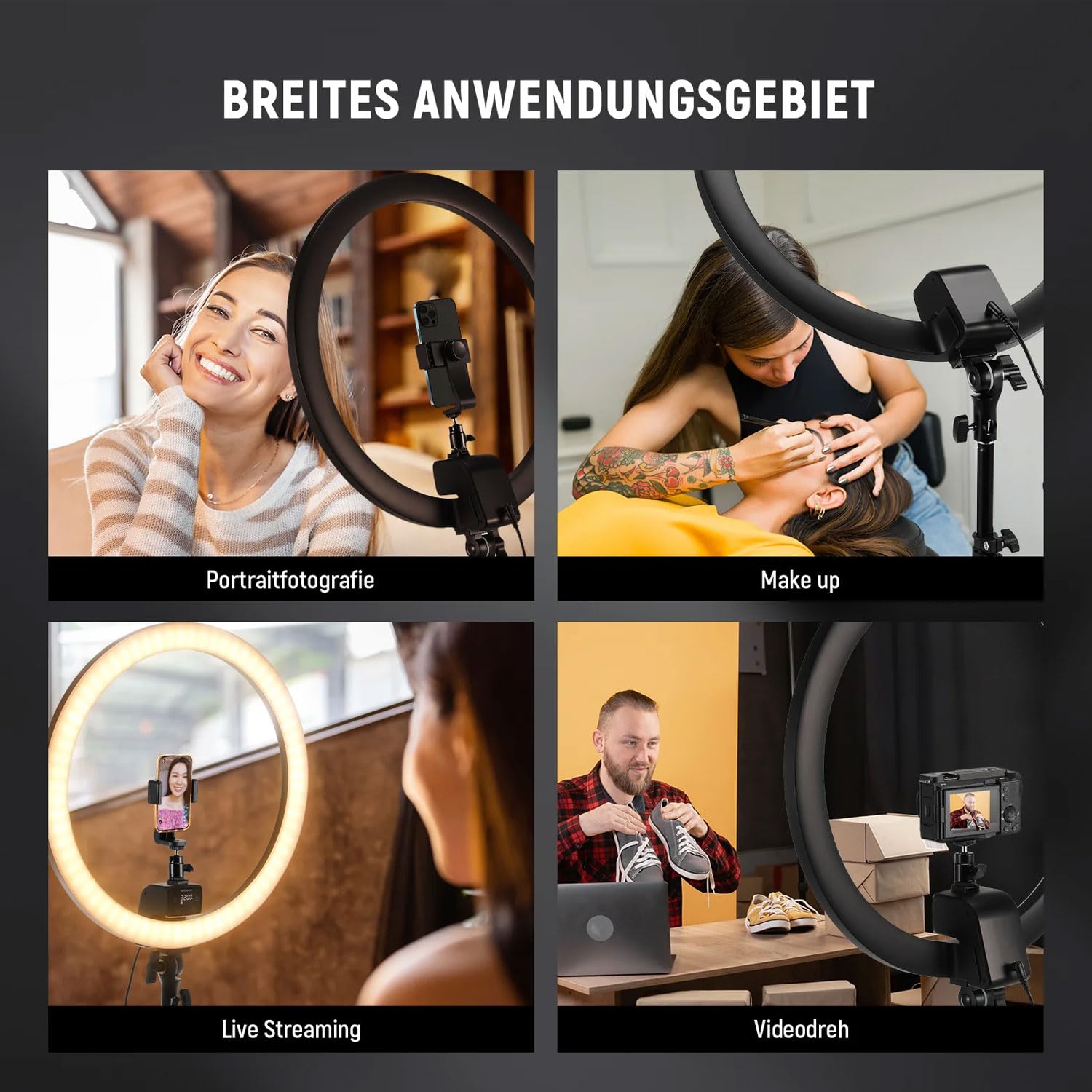 SRP18-2.4G Ringlicht LED-Leuchte mit Fernbedienung und keepdrum Mikrofasertuch