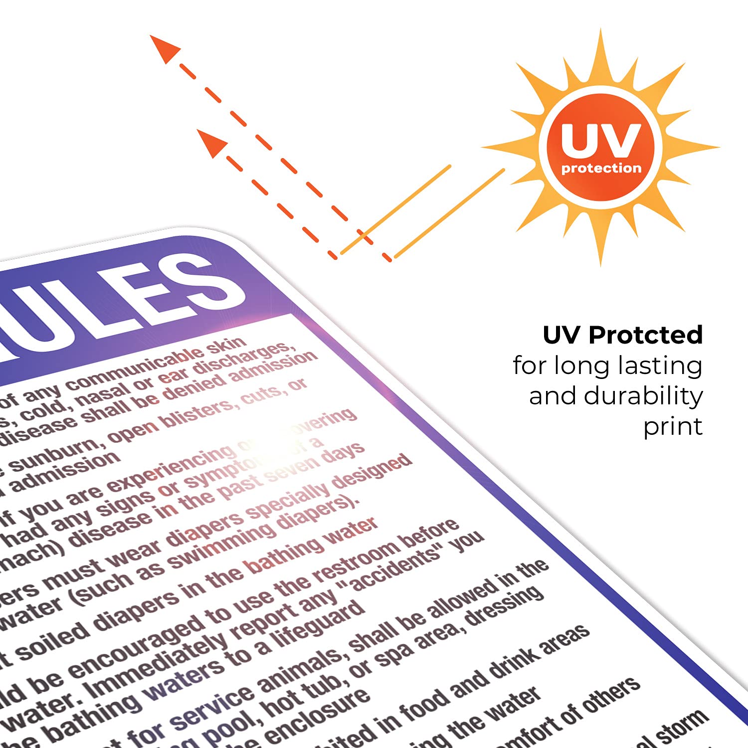 New Jersey Pool Rules Sign, Complies with State of New Jersey Pool Safety Code, 18x24 Inches, Rust Free .063 Aluminum, Fade Resistant, Made in USA