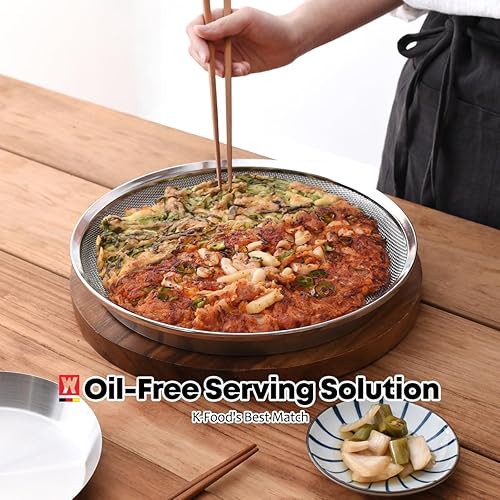 Miniatura 3 de Juego de bandejas de malla de acero inoxidable con bandeja de goteo, cesta y bandeja para freidora de aire, colador de cocina, colador de verduras y