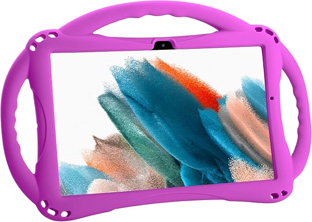 TopEsct Kids Case for Samsung Galaxy Tab A8 Lite 10.5" 2022 (SM-X200/SM-X205/SM-X207) Light weight Kid-Proof Cover with Kickstand,Three Handles & Strap for Samsung Tablet A8 10.5 Inch 2022 (Purple)