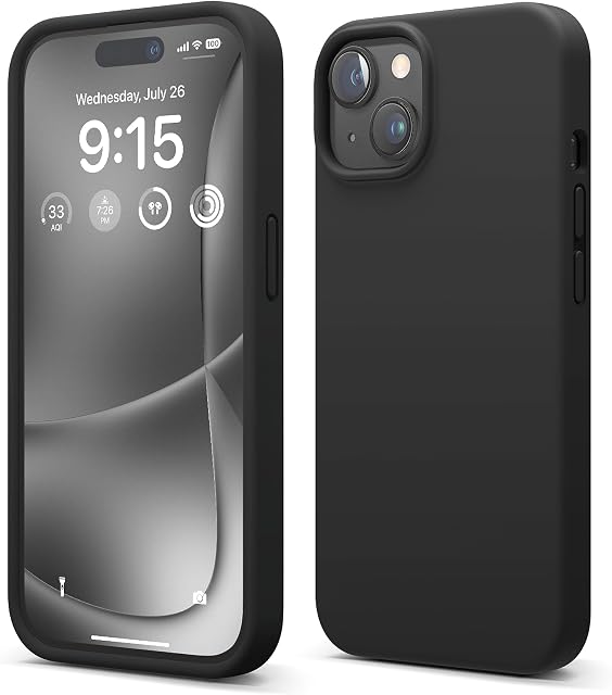 elago Etui Kompatybilne z iPhone 15, Etui z Płynnego Silikonu, Etui Ochronne Na Całą Obudowę, Odporne Na Wstrząsy, Smukłe Etui Na Telefon, Odporne Na Zarysowania, Miękka Wyściółka z Mikrofibry, 6,1"