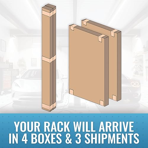 Miniatura 5 de MonsterRax - Estantes de almacenamiento para garaje de 3 x 8 pies (paquete de 2) estantes montados en el techo, organizador colgante ajustable,